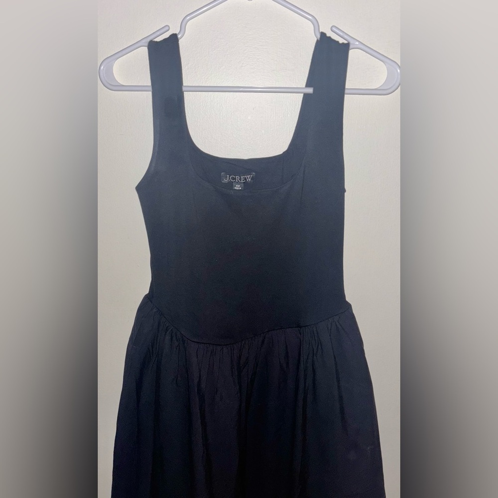 NWT J.Crew Petite Drop-waist mixy dress Black Midi XSP XS Preppy Dark Fairy - Picture 6 of 13